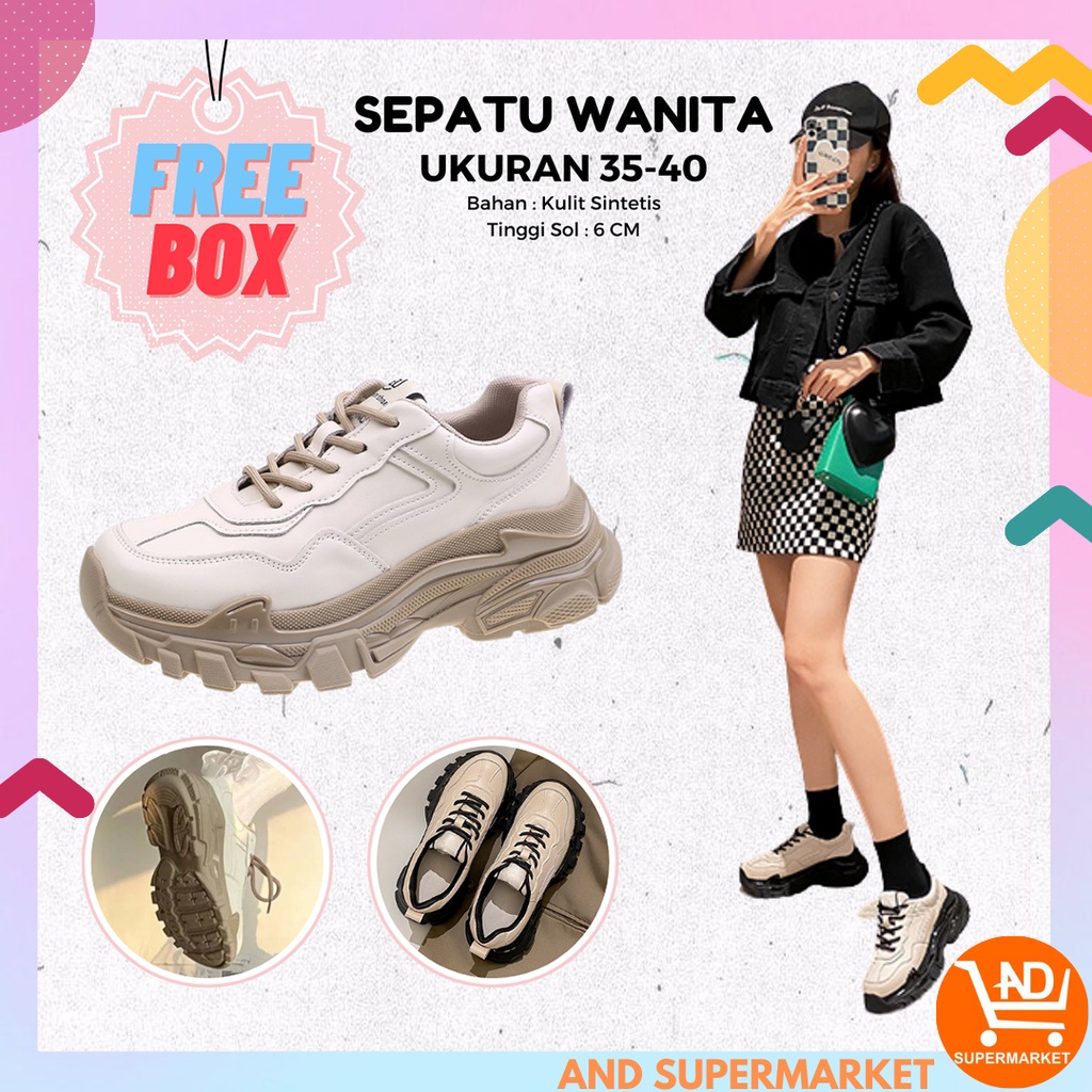 AND / COD / Sepatu Sneakers Wanita Import Sepatu Jalan Perempuan Sepatu Cewek Tali Sepatu Casual Wanita SPT-18