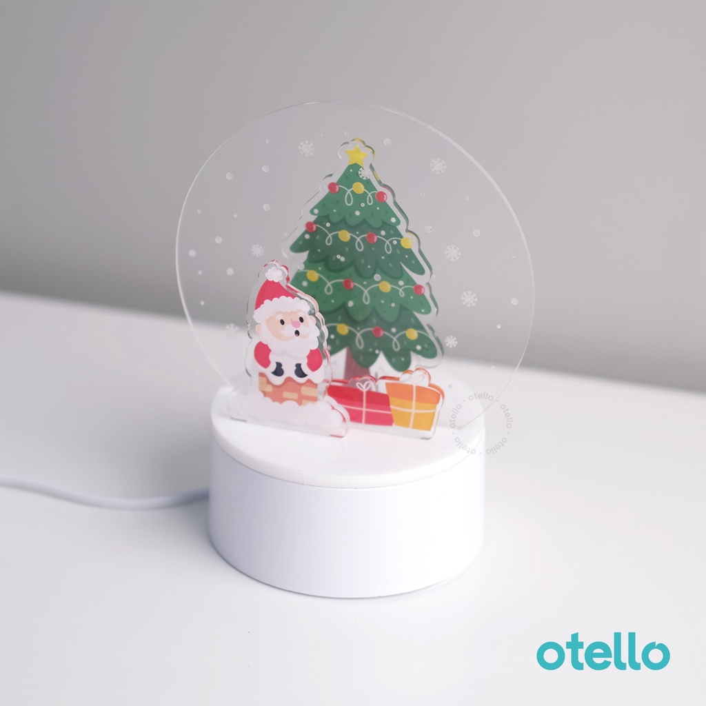 Dekorasi Lampu Natal Acrylic Santa Clause Hiasan Hadiah Pajangan Xmas Gift Hampers Christmas Acrylic Lamp