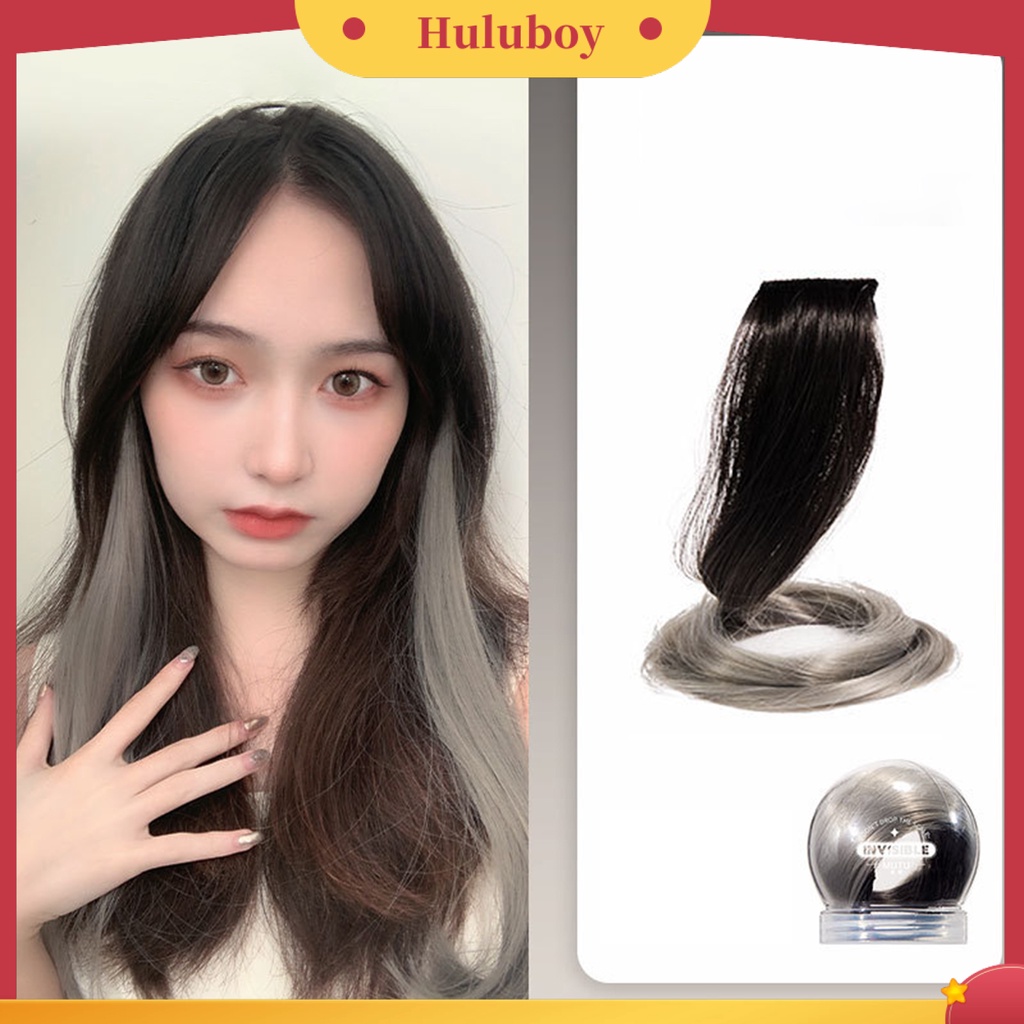 1 Set Rambut Palsu Extensions Highlight Adjustable Warna-Warni Untuk Wanita