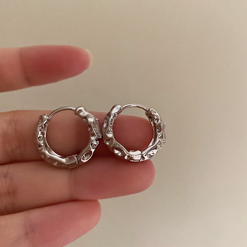 Anting Hoop Metalik Aksesorizes Kepribadian Halus Harajuku