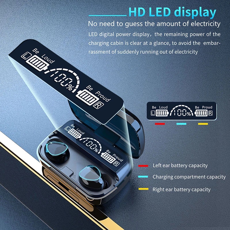 VICLOOK COD M10/M30 Headset Bluetooth TWS LED Display Earphone Wireless Smart Touch Headphone 3500mAh