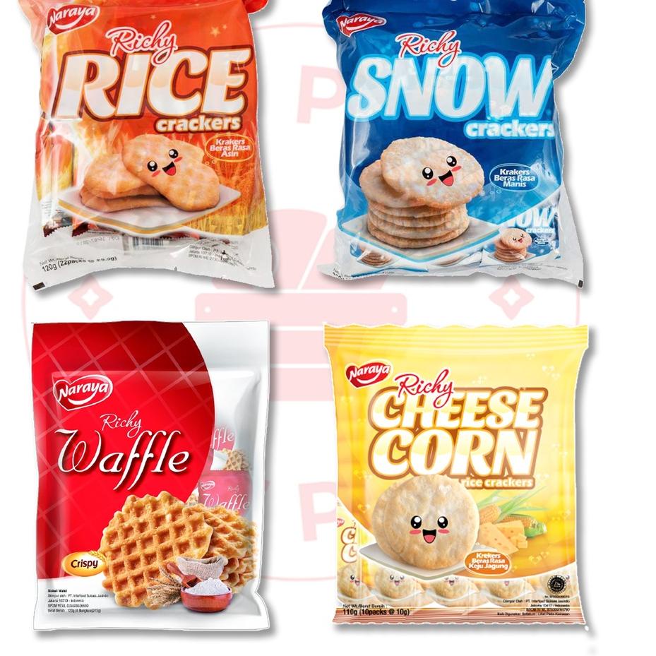 

[KODE KIT99] NARAYA - SEMUA VARIAN RICHY CRACKERS WAFFLES -120 GR (CHEESE CORN/ EGG BUTTER/ RICE/ SNOW)