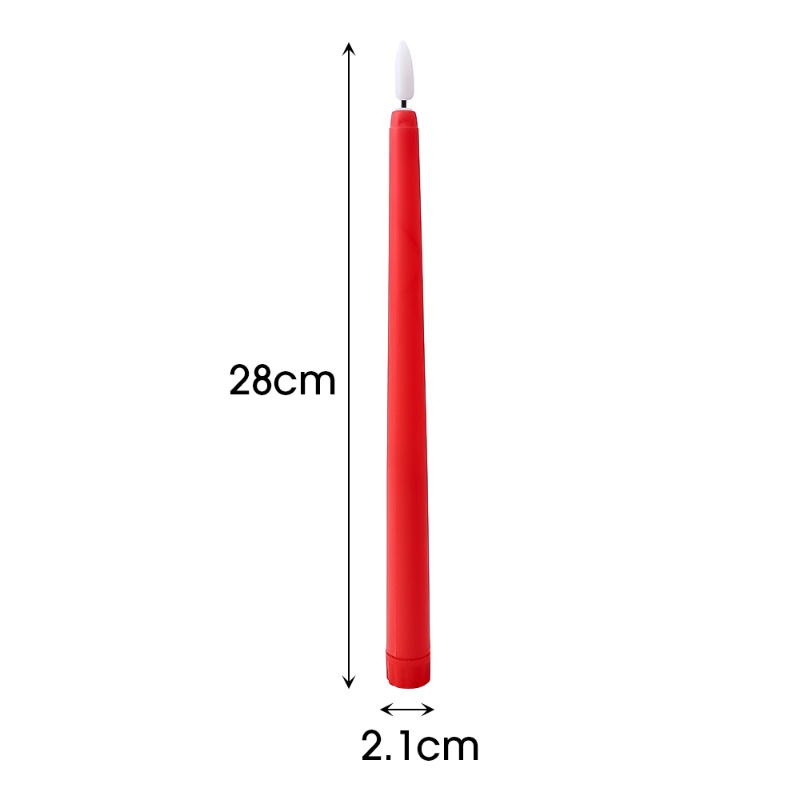 Ornamen Meja Makan Romantis Batang Panjang Lampu Lilin Elektronik Tenaga Baterai Lampu LED Hari Valentine Natal Tahun Baru Dekorasi 3D Kedip Lilin Tanpa Api