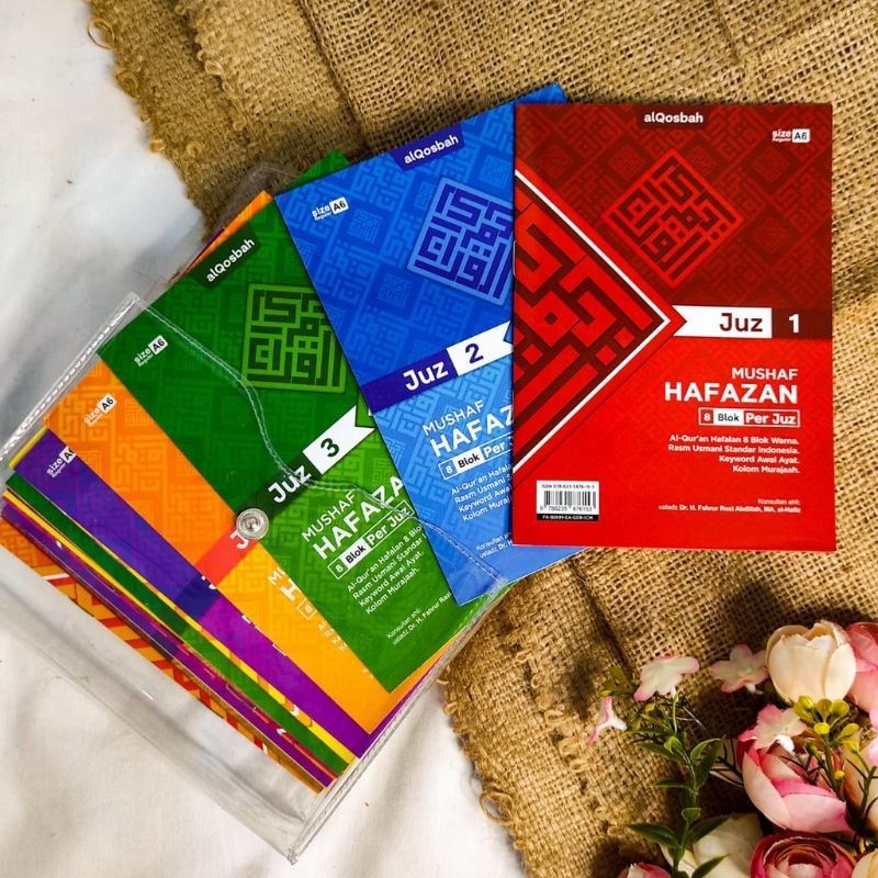 AL QURAN HAFAZAN 8 Blok Warna Full PER JUZ Kecil A6 SC AlQuran Mushaf Hafalan Praktis 30 juz Terpisa