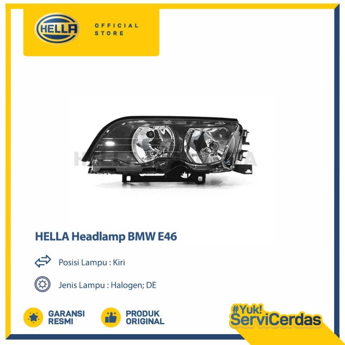 Lampu Headlamp Mobil Hella BMW E46 (Kiri) Halogen - Lampu Depan Mobil