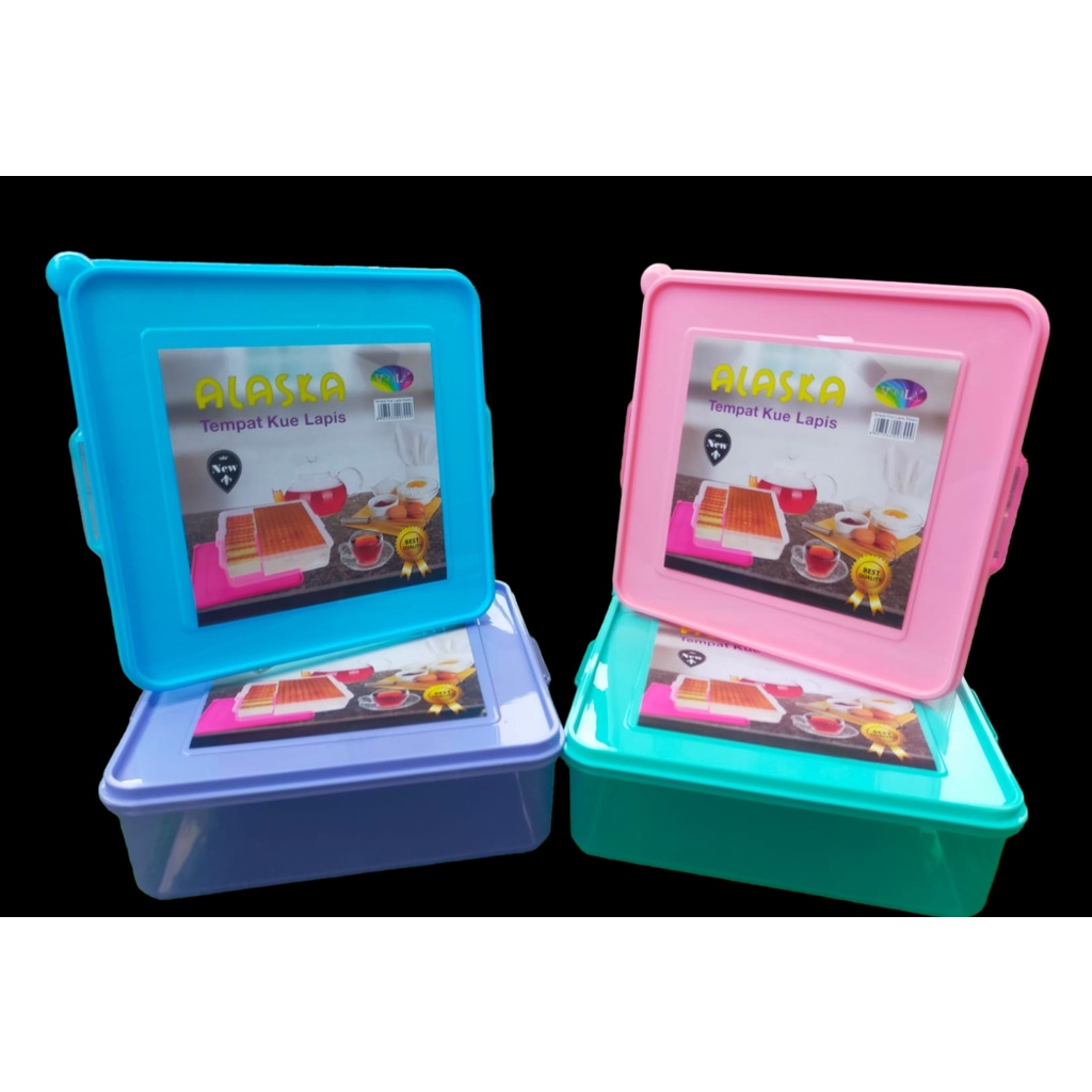 Tempat kue lapis alaska / kotak serbaguna viola warna warni