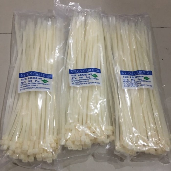 

TERBARU Kabel Tis putih 4,8 X 300 mm / Cable ties / Pengikat kabel murah Code 5295