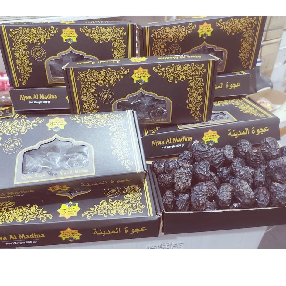 

Terlaris kurma nabi jumbo /kurma ajwa/kurma rosul 500gr KEMASAN DUS