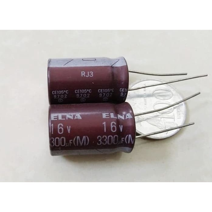 3300/16 3300uF16V 3300uF 16V ELNA RJ3 105 ELCO KAPASIT0R san3sh dijamin