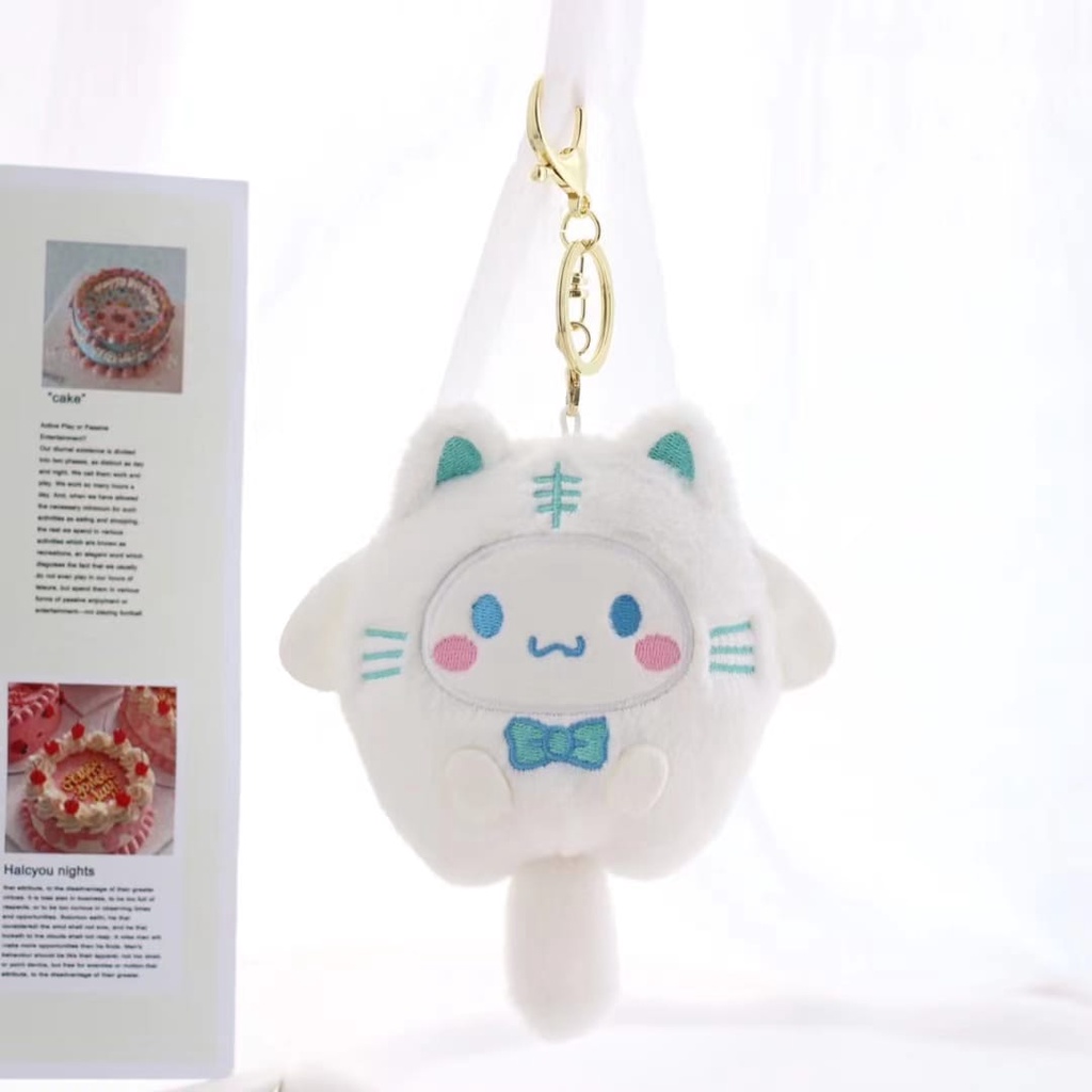 Gantungan Kunci Boneka Sanrio Kostum Ikan My Melody Kuromi Bahan Plush Untuk Dekorasi Tas