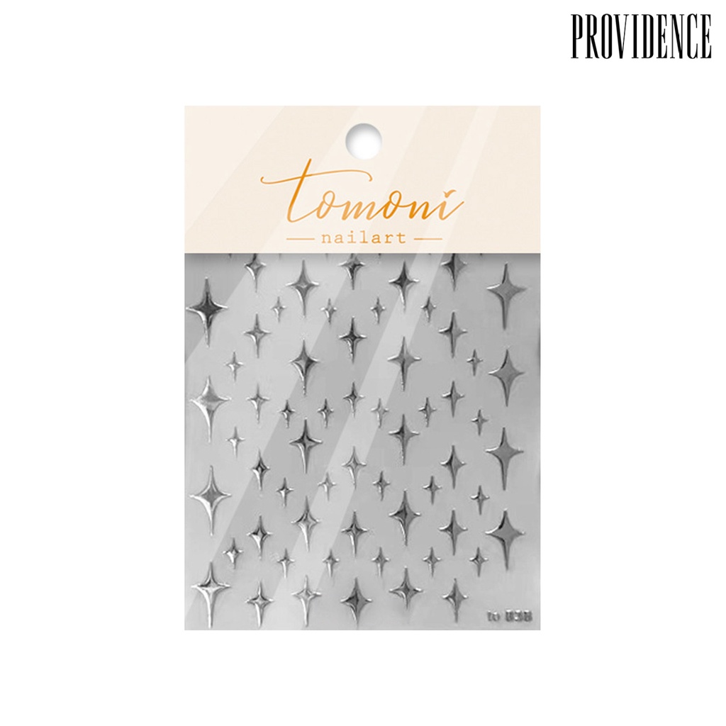 Providence Stiker Nail Art Perekat Diri Tidak Luntur Mudah Tempel Tidak Rontok Ins Gaya DIY 5D Silver Series Nail Art Stiker Decal Perlengkapan Kuku