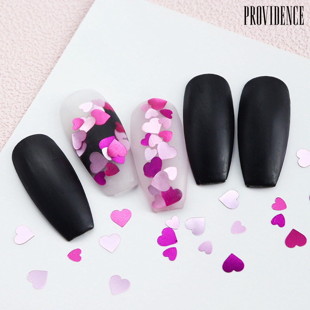 Providence 1kotak Nail Art Sequin Shining Light-Reflective Sparkling DIY Efek Visual Yang Mempesona 6kisi Hari Valentine Berbentuk Hati Kuku Glitter Aksesoris Kuku