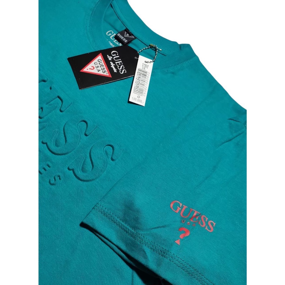 T-Shirt Baju Kaos Guess Sablon timbul Emboss Premium Quality