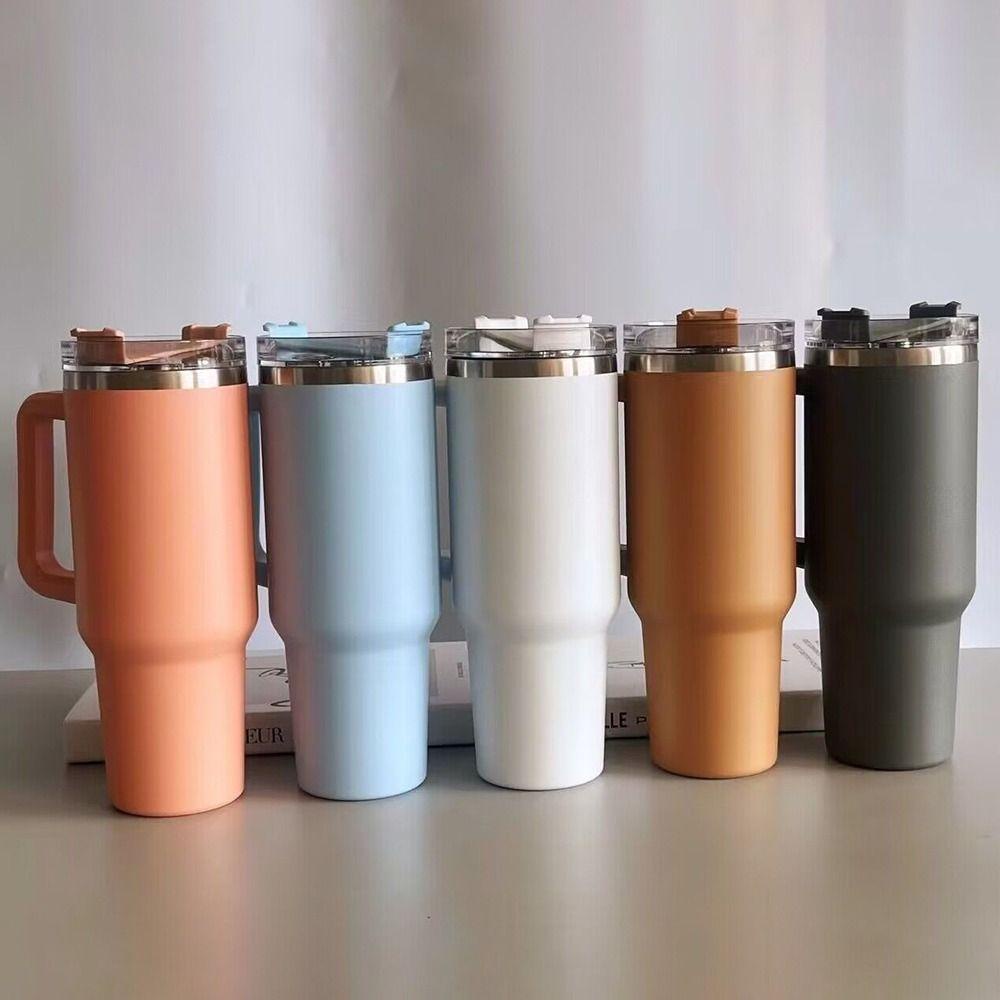 Preva Mug Tumbler Portable Dengan Tutup Sedotan With Handle Termos Botol Air