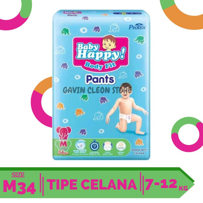 Baby Happy Body Pants Size S M L XL XXL -Popok Baby Happy - Popok Tipe Celana