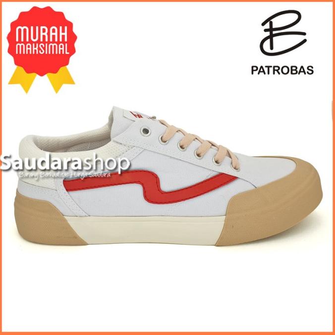 Sepatu Patrobas Cloud White Red Low / Patrobas Cloud White Red LC