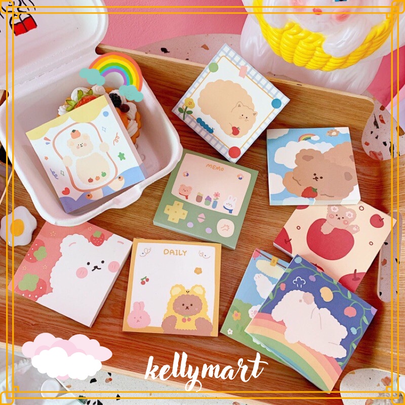 Dancing Bear Memo Pad / Memo Note / Sticky Notes Karakter Lucu / Sticky Notes Post It Notes Memo Pad Lucu Korea