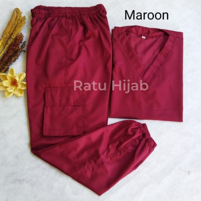 Baju Ok Oka JOGGER Cargo Toyobo Jaga Dokter Scrub Medis Lengan Pendek