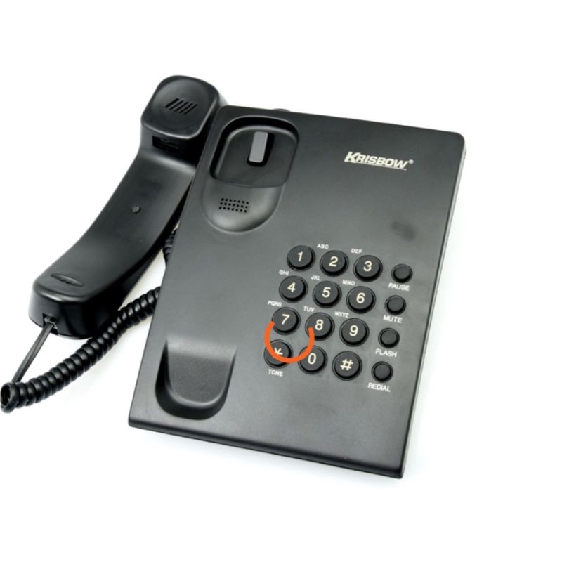 KRISBOW Telepon Basic SKH-304/Telepon Kabel/Telepon Kantor - Hitam