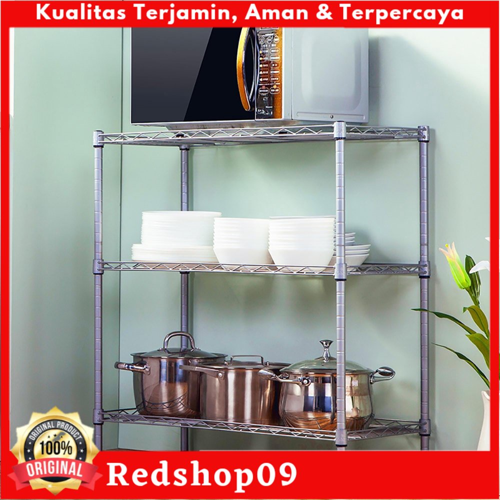 Krisbow Rak Besi Serbaguna 3 Tingkat/Rak susun/Rak Besi/Rak Dapur/Rak gudang/Rak Serbaguna