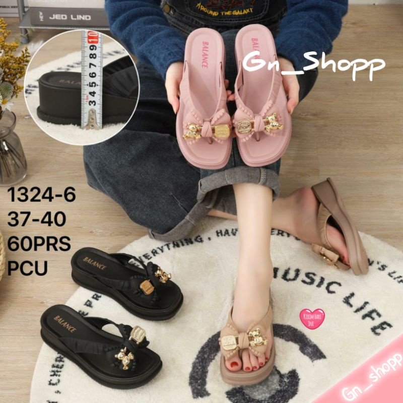 Sandal Jepit Wanita WEDGES Pita Jelly Import Balance 1324-6