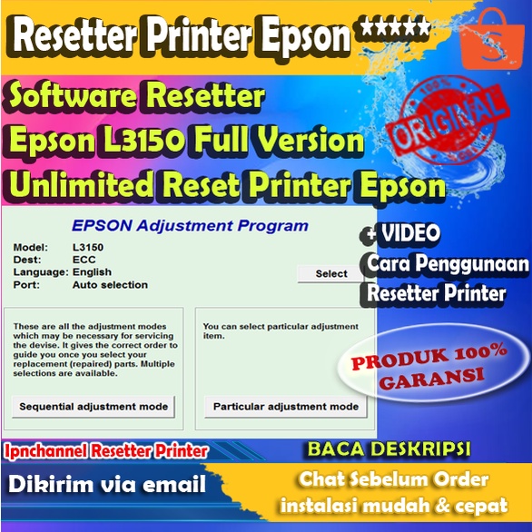 Software Resetter Epson L3150 Full Version Unlimited Reset Printer Epson