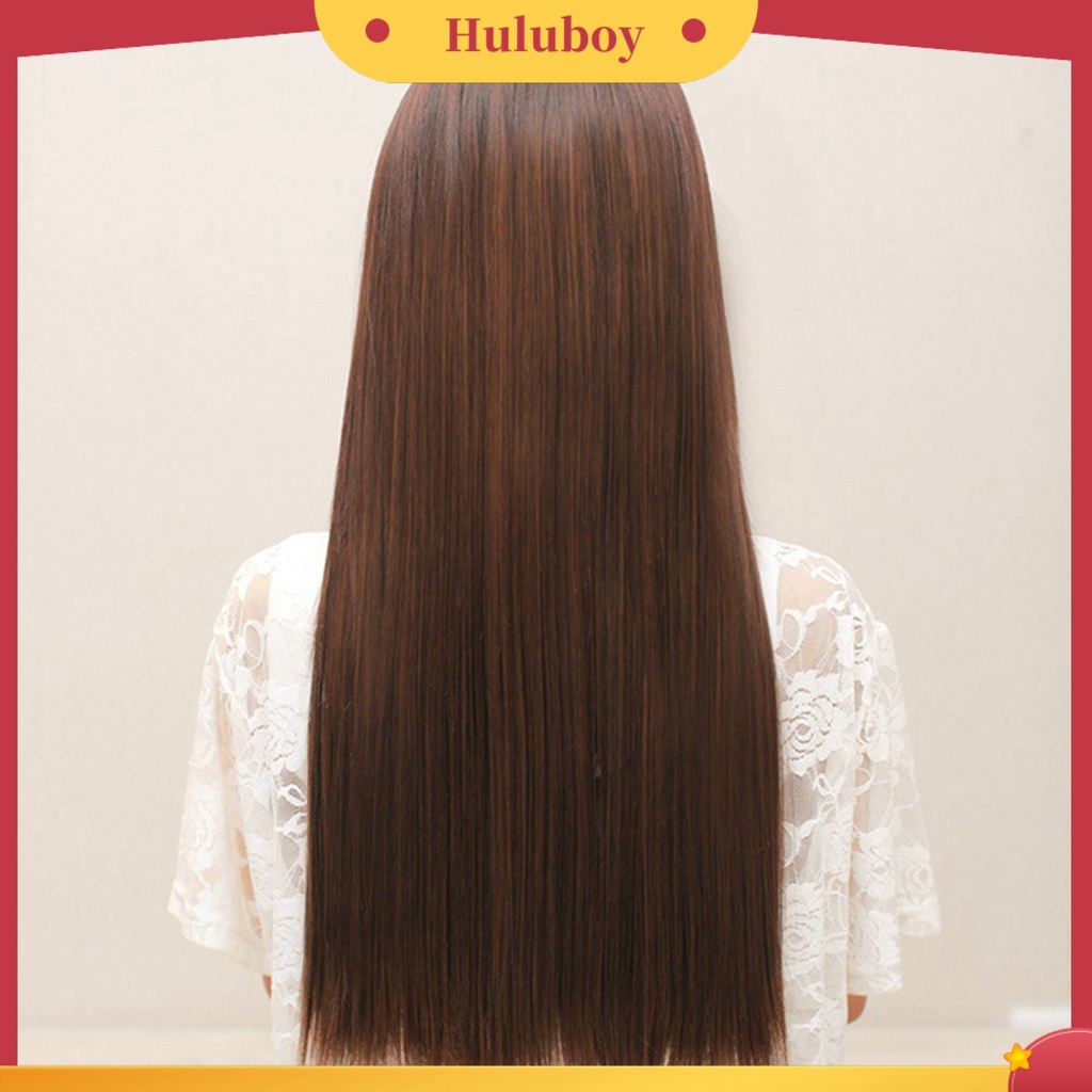 Wig Rambut Wanita Model Panjang Lurus Warna Solid Untuk Pesta