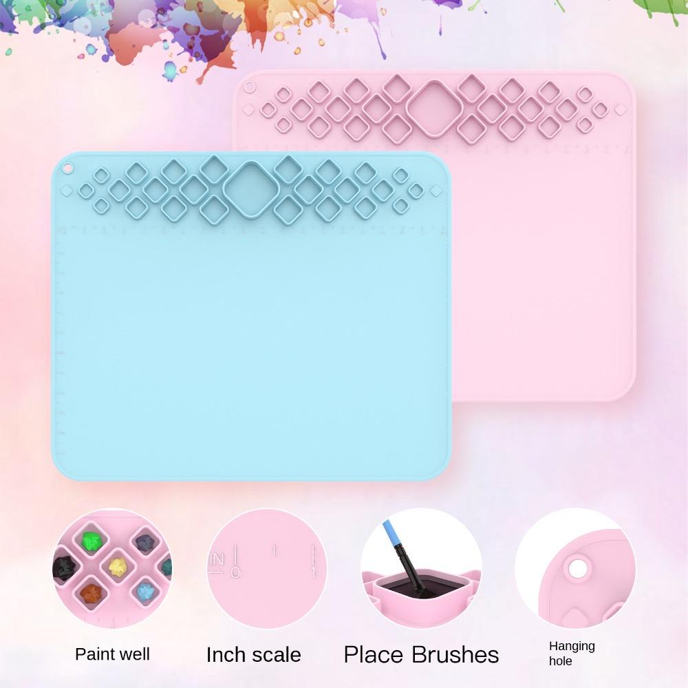 Pineapple Silicone Painting Mat Art Alas Pembuat Tahan Lama Matras Artis Blending Tinta Dengan Cangkir Air Dan Tempat Cat