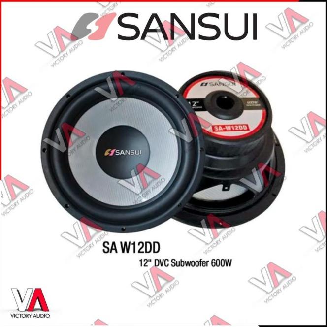 Paket Audio Mobil Subwoofer Sansui Sa-W12Dd + Box Subwoofer Mdf Tebal