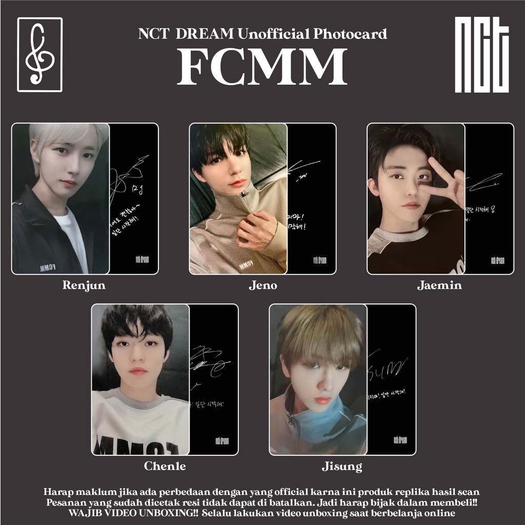 [REPLIKA NCT DREAM] PHOTOCARD FCMM UNOFFICIAL