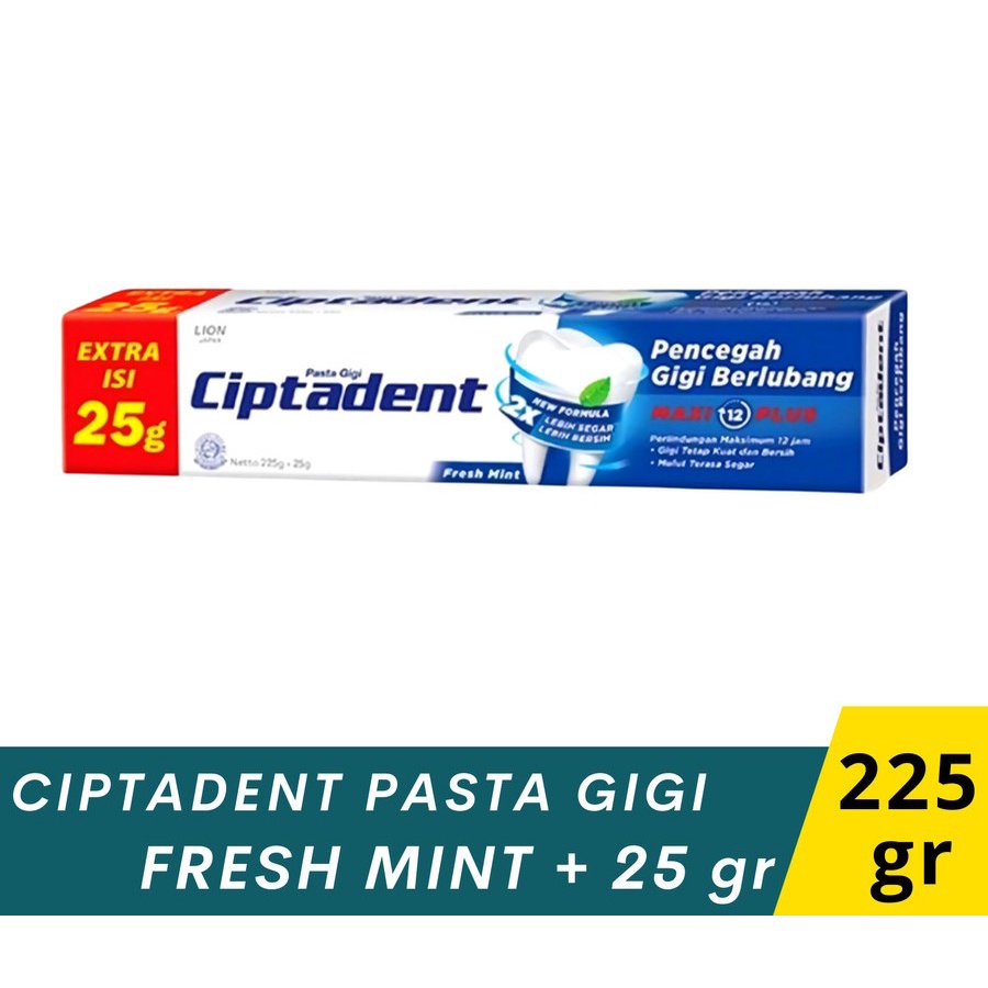 Ciptadent Pasta Gigi Maxi 12 Plus 225gr + 25gr