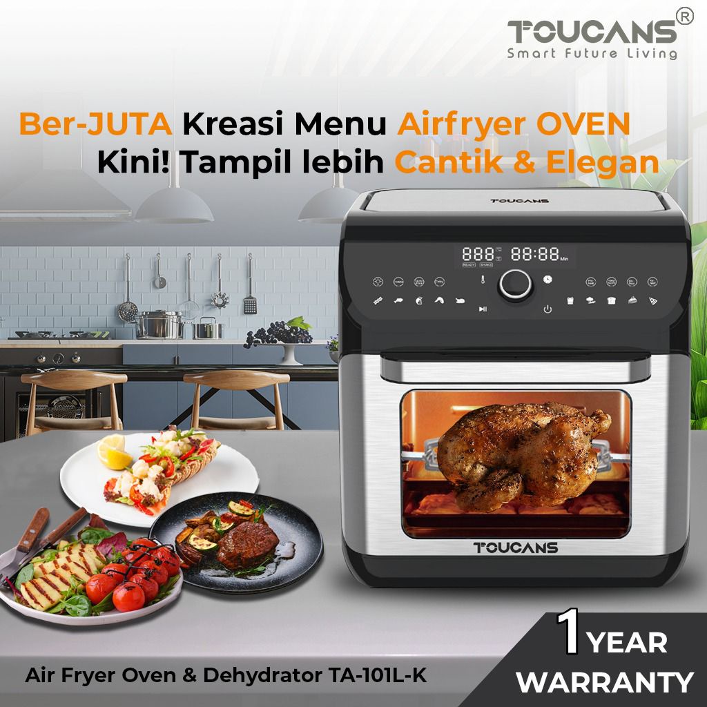 TOUCANS Air Fryer Oven 10L TA-101L-K Airfryer Dehydrator