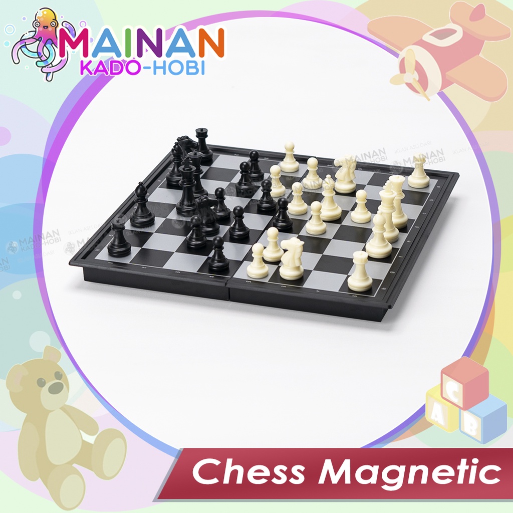 MAINAN ANAK CHESS MAGNETIC PAPAN CATUR MAGNET LIPAT PORTABLE TOYS