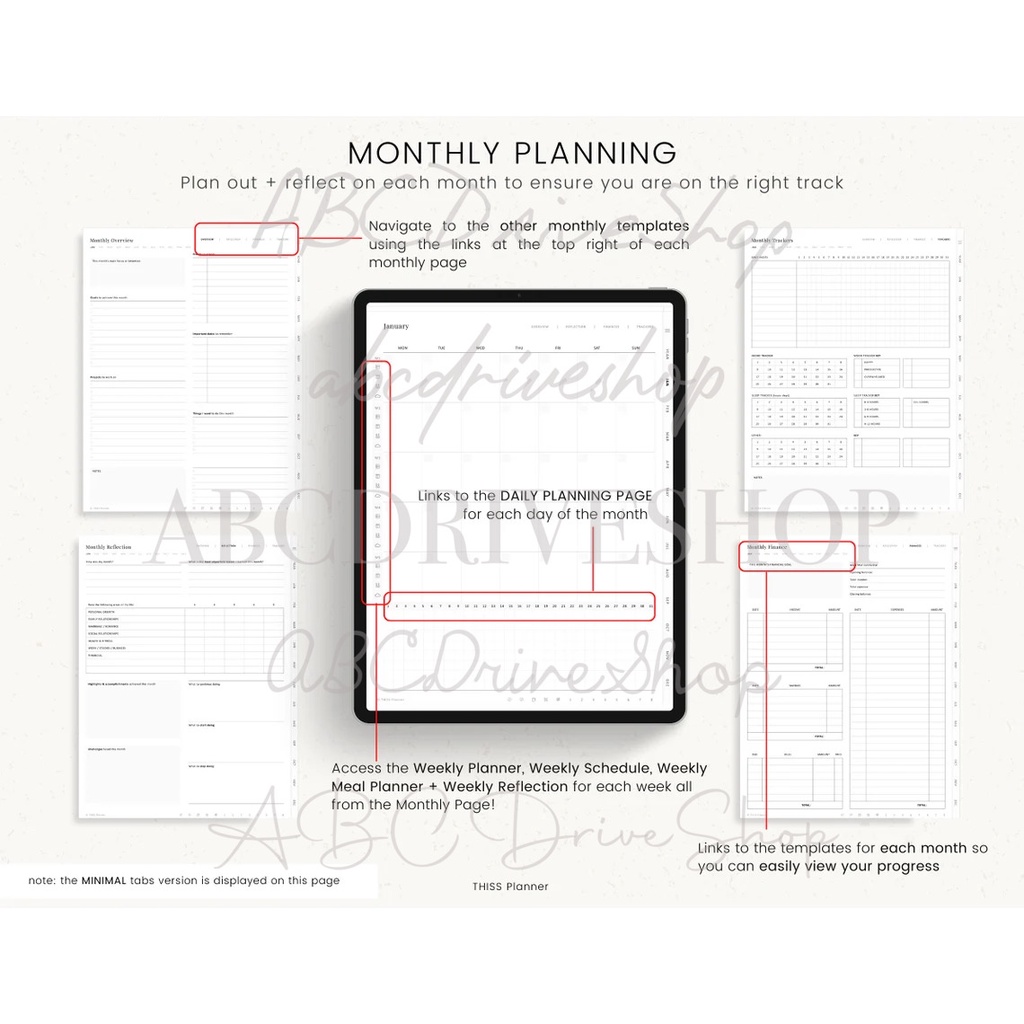 Digital Planner - Undated Daily Planner Portrait