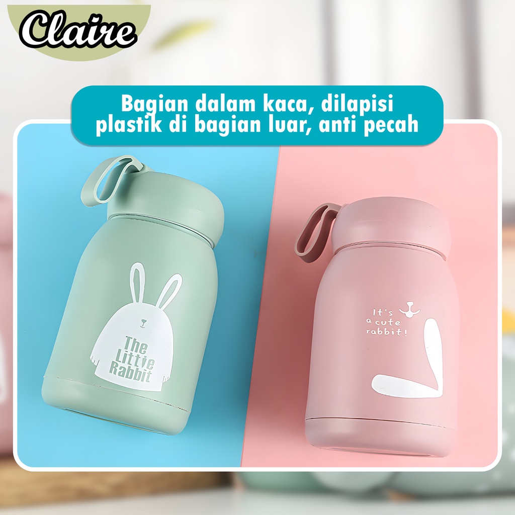 Rabbit Glass sprout cup - Botol minum kelinci- Termos karakter kelinci - Souvenir botol minum