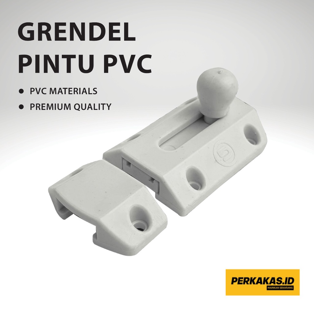 TERMURAH Kunci Pintu Kamar Mandi Grendel PVC 2 Inch Putih