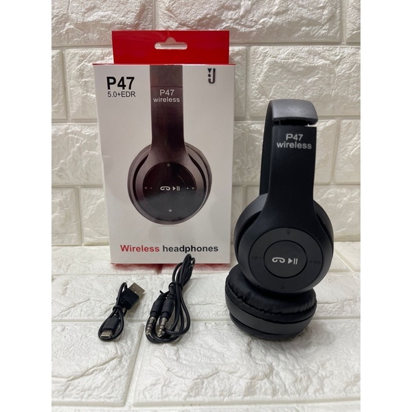 HEADSET BLUETOOTH P47 BANDO / HEADPHONE WIRELESS SR