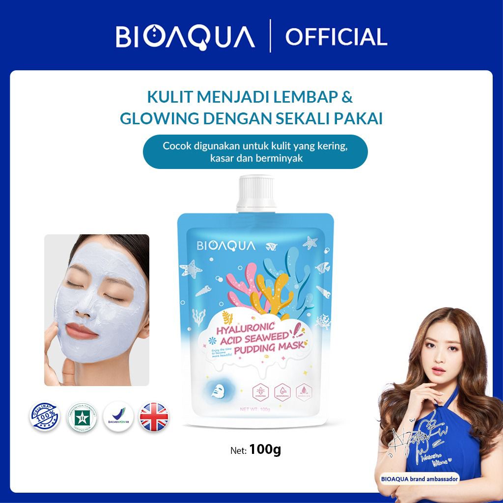 Bioaqua Cosmetics Cleansing Brightening Mud Mask Clay Mask Masker Wajah Clean Clay Mask100g