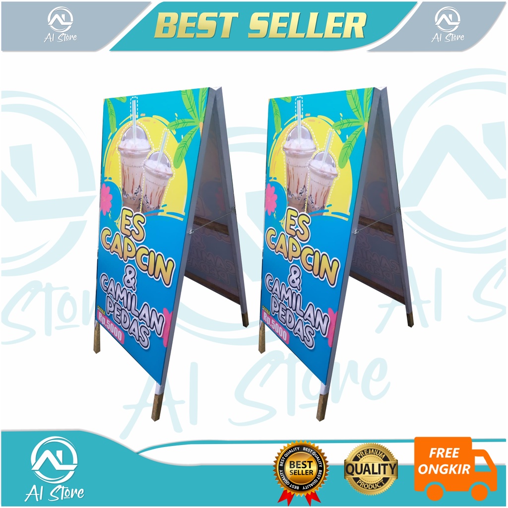 Jual BANNER STAND KAYU 2 SISI MURAH . HARGA SUDAH TERMASUK DESAIN ...