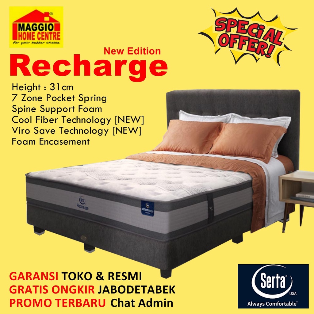 KASUR SERTA - KASUR SPRINGBED POCKET SPRING - RECHARGE - SERTA