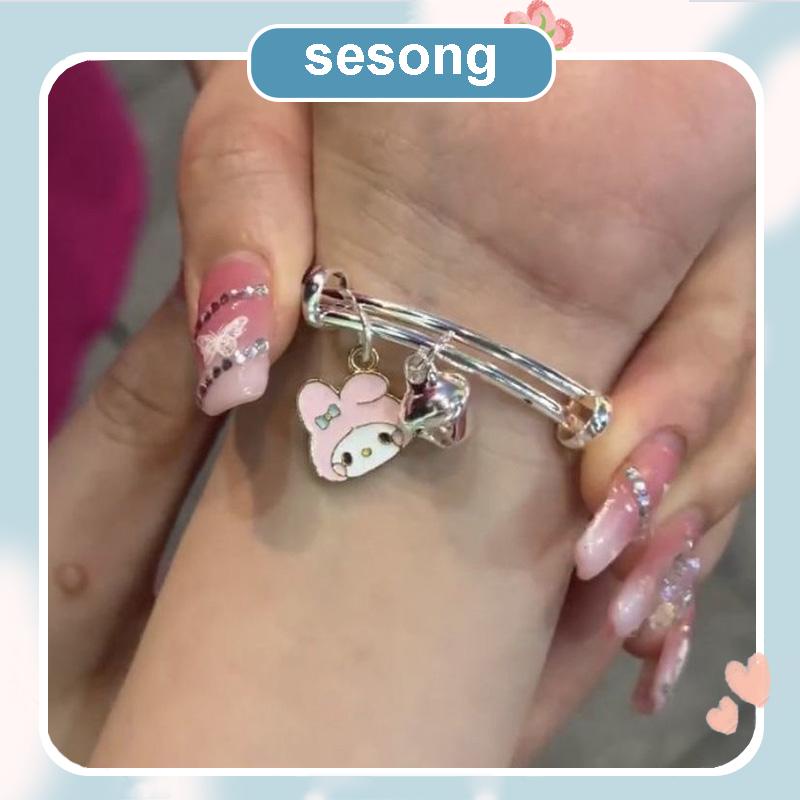 Gelang Kartun Wanita Cinnamoroll Dog Kuromi Sahabat Pasangan yang Dapat Disesuaikan Fashion Korea SS