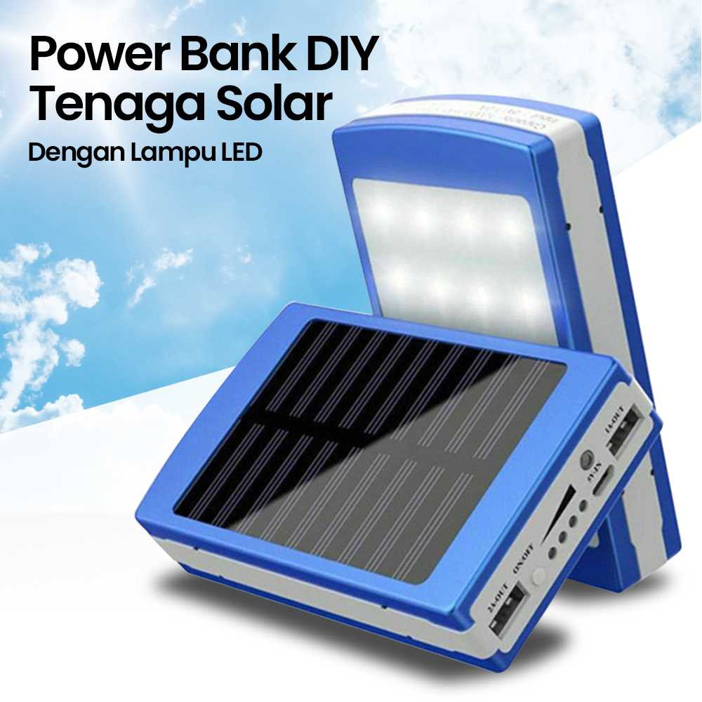 Grosir ROVTOP Power Bank DIY Tenaga Solar dengan Lampu LED - 4NB1 HPTB -1484