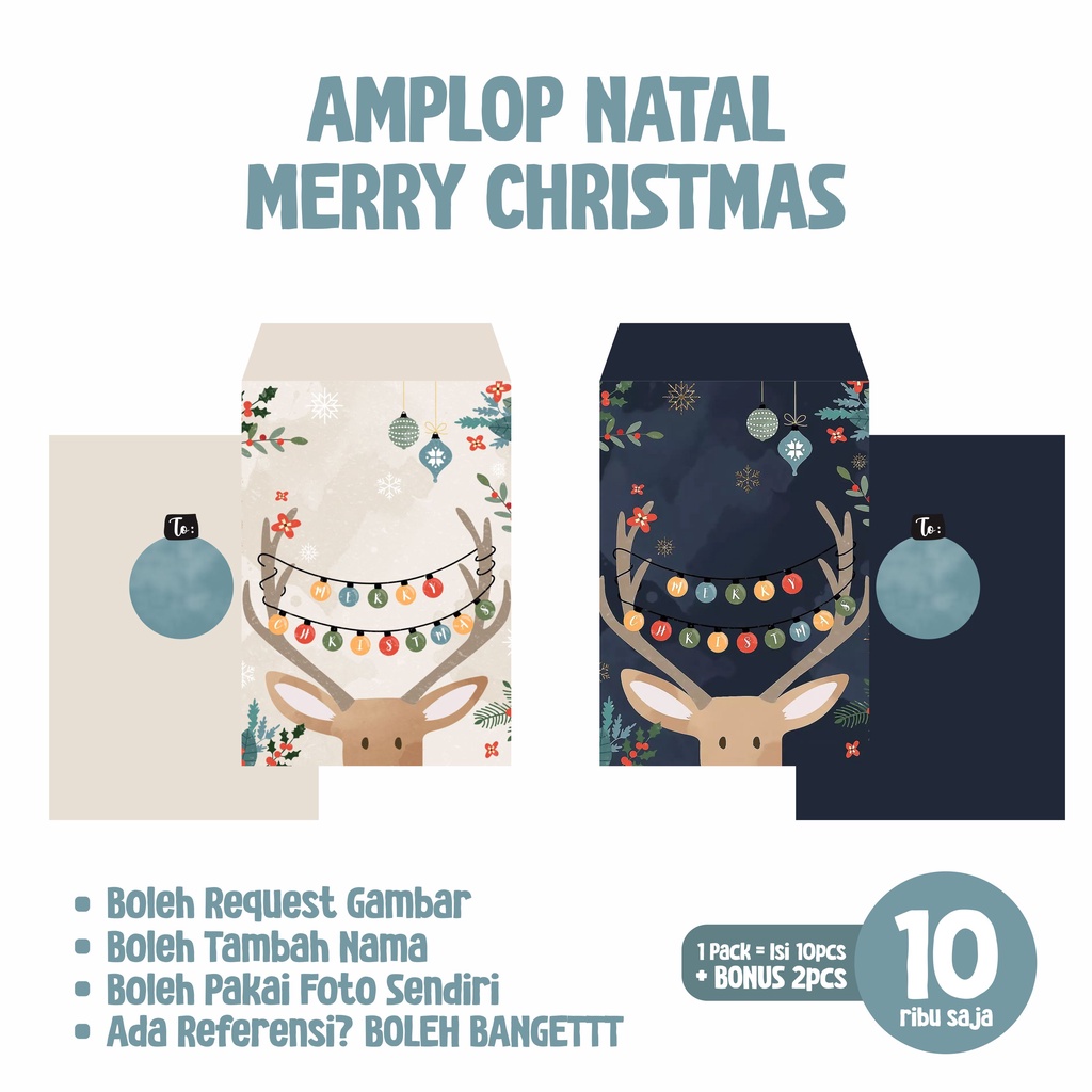 

[BISA COD] Amplop Natal Merry Christmas BONUS 2PCS