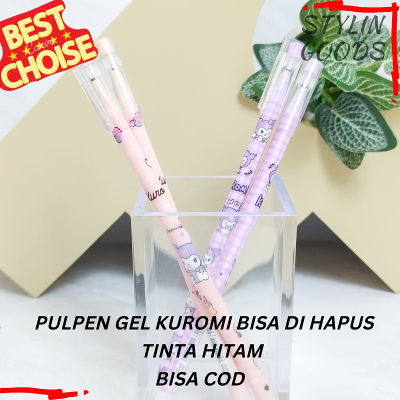 

BISA DI HAPUS PULPEN GEL MOTIF KUROMI MERK QIDUO TINTA HITAM BATANG PEN BERMOTIF BISA COD