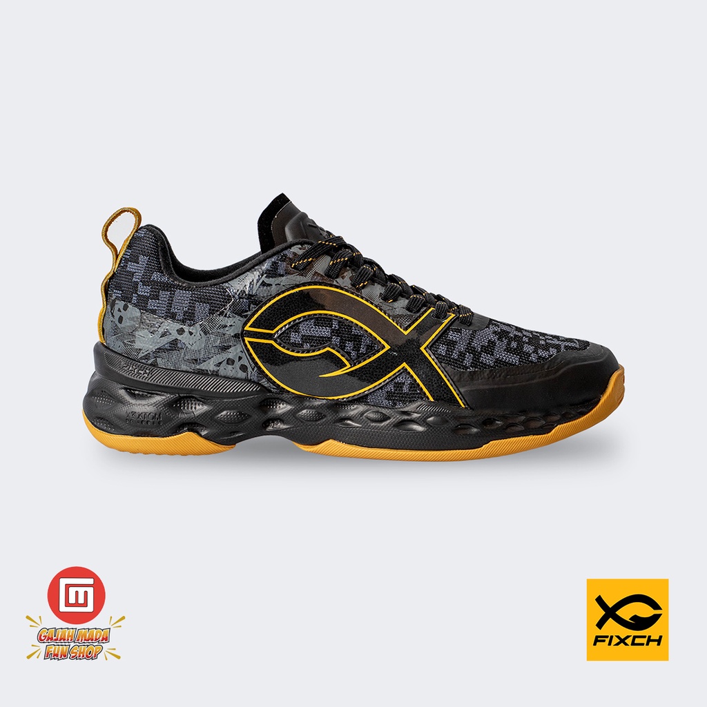 SEPATU VOLLY FIXCH - PROWLER - BLACK/GOLD/BLACK volleyball shoes