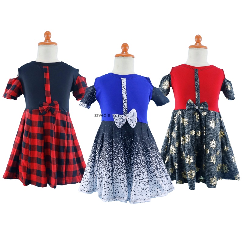 Dress Sabrina uk 4-5 Tahun / Dres Anak Perempuan Murah Baju Cewek Dres Lengan Balita Pesta Fashion