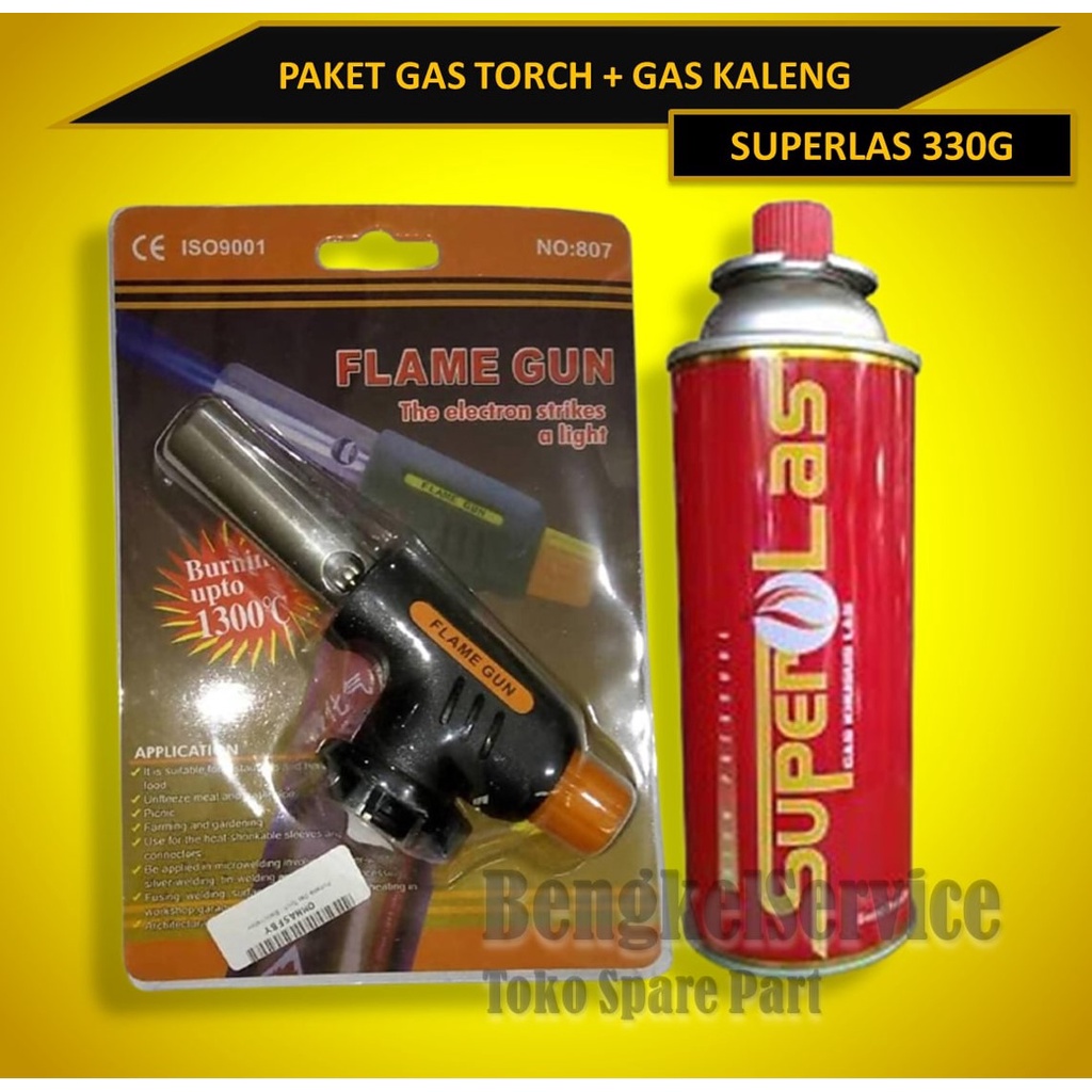 gas torch | flame gun + gas portable gas hi cook gas las gas kaleng
