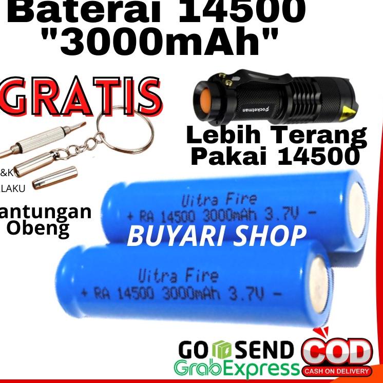【MEGA SALE】 BATERAI AA 3.7 V Baterai AA 3000 Mah 3.7V RA 14500 Batre Cas AA BIRU BATERAI RECHARGEABL