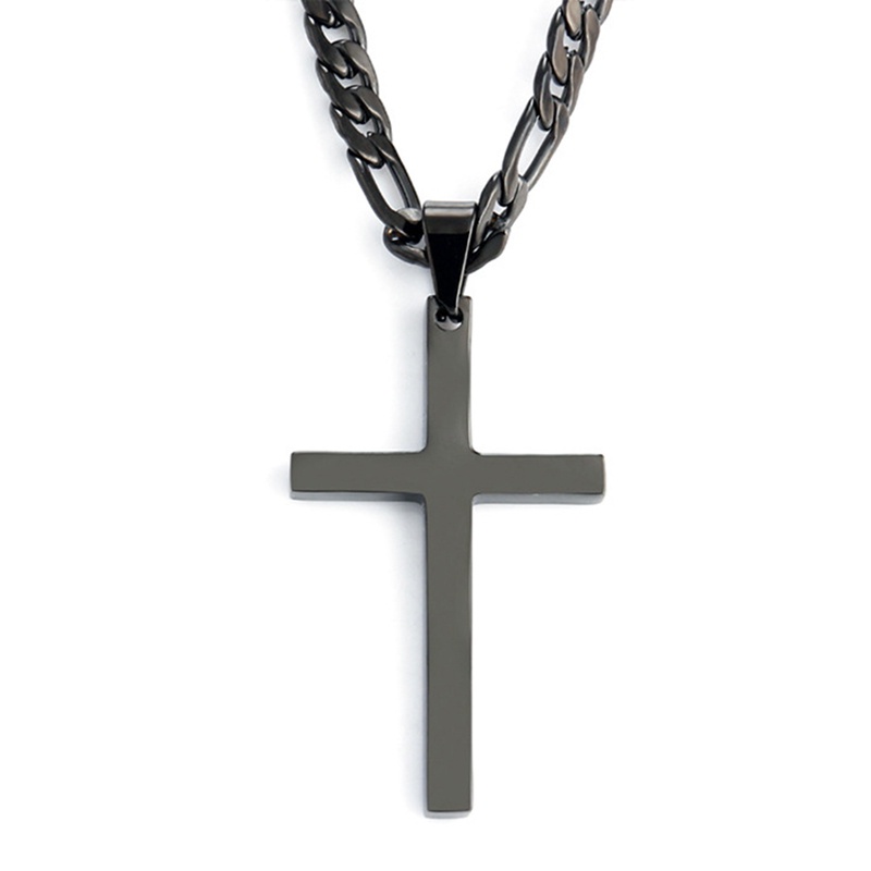 Kalung Liontin Salib Bahan Titanium Steel Untuk Wanita Dan Pria