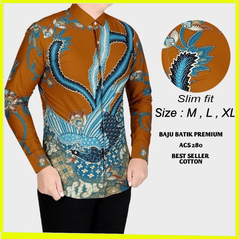 KEMEJA BATIK PRIA SLIM FIT TK02 PREMIUM KEMEJA BLD JAKARTA